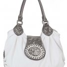 White Cross Tote Handbag