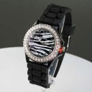 Black and White Zebra Jelly Band Watch