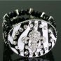 Black And White Zebra Medallion Stretch Bracelet