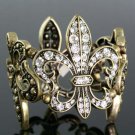 Topsy Turvey Burnt Goldtone Fleur Stretch Bracelet