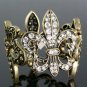 Topsy Turvey Burnt Goldtone Fleur Stretch Bracelet