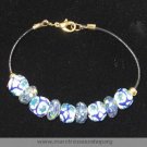8" White Flower & Speckled Beaded Bracelet - Item # TR-2EE