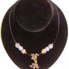 24" Wiggly Gecko Pendant Necklace with Flowers - Item#: ZZ-1E