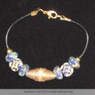 8" Bicone Swirl & Blue Glass Beaded Bracelet - Item#: ZZ-2A