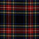 STEWART BLACK  tartan fabric BY THE HALF-YARD, 100% wool