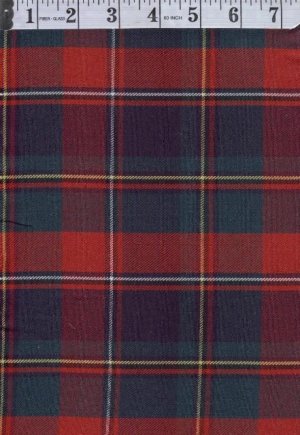 QUEBEC provincial tartan fabric by the yard, 65% polyester 35% viscose