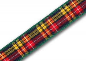 5 yds BUCHANAN TARTAN polyester ribbon, 5/8" width