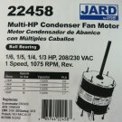 Condenser Fan Motor For Central A/C units 1075 rpm Universal  1/6 to 1/3 HP Jard