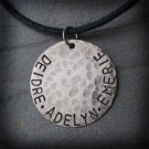 Daddy's Pride and Joy - Handstamped Hammered Silver Necklace