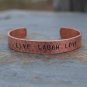 Copper Cuff Bracelet 3/8" Hand Stamped Personalized Textured Bracelet