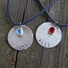 Sterling Silver Friendship Necklaces   --- Set of 2 ---  Handstamped and Personalized Necklaces