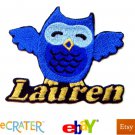 Custom Personalized Iron-on Patch - Blue Owl Custom Personalized Iron-on Patch - Blue Owl
