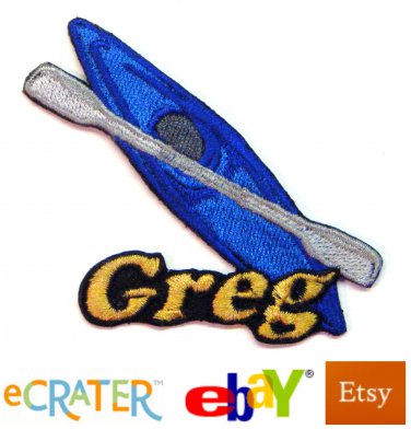 Custom Personalized Iron-on Patch - Kayak