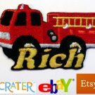 Custom Personalized Iron-on Patch - Fire Truck