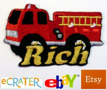 Custom Personalized Iron-on Patch - Fire Truck