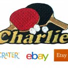 Custom Personalized Iron-on Patch - Ping Pong / Table Tennis