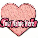 Pink Heart Patch Personalized Custom Iron-on Pink Heart Patch Personalized Custom Iron-on