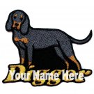 Black and Tan Coonhound Dog Patch Personalized Custom Iron-on Black and Tan Coonhound Dog Patch Personalized Custom Iron-on