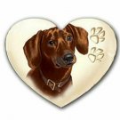 Dachshund Dog Pet Heart Shaped Neoprene Rubber Coasters Set of 4 NEW
