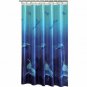 Under the Sea, Dolphins Blue PEVA Shower Curtain 70x71" NEW
