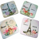 Eiffel Tower Paris France Coasters Barware Square Neoprene Rubber Set of 4 NEW Eiffel Tower Paris France Coasters Barware Square Neoprene Rubber Set of 4 NEW