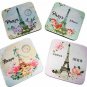 Eiffel Tower Paris France Coasters Barware Square Neoprene Rubber Set of 4  NEW