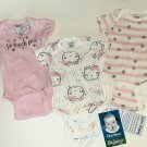 NEWBORN 3 PK Gerber Licensed Onesies Pink Set Infant Baby One Piece Creepers NEW NEWBORN 3 PK Gerber Licensed Onesies Pink Set Infant Baby One Piece Creepers NEW