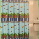 Tommy Land Kid's Bath Cars & Trucks Shower Curtain Fabric 70"x 72" NEW
