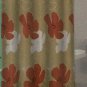 Eva Orange Flower Bamboo Jacquard Bath Shower Curtain Fabric 70"x 72" NEW