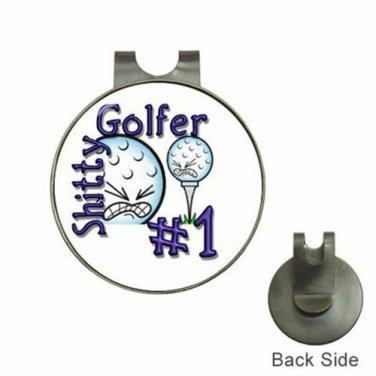 Magnetic Golf Ball Marker Hat Clip Funny "Crappy" Golfer Design NEW