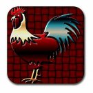 Rooster Chicken Square Neoprene Rubber Coasters Set of 4 NEW Farm Country Casual