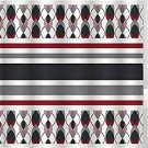 Fancy Swirl Bright Fabric Shower Curtain Polyester 70" x 72 Burgundy Gray NEW