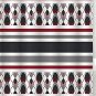 Fancy Swirl Bright Fabric Shower Curtain Polyester 70" x 72 Burgundy Gray NEW