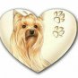 Yorkie Dog Pet Heart Shaped Rubber Coasters Set of 4 NEW