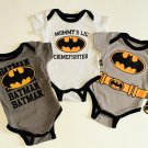 3 PK Batman Licensed Infant Baby One Piece Creepers NEW 0-3 Mos 3 PK Batman Licensed Infant Baby One Piece Creepers NEW 0-3 Mos