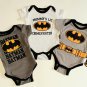 3 PK Batman Licensed Infant Baby One Piece Creepers NEW 0-3 Mos