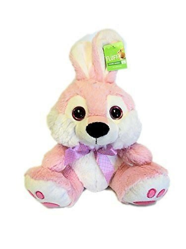 Soft Pink Stuffed Plush Sitting Bunny Rabbit 10 inches tall NEW