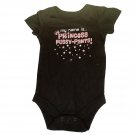 Infant Baby Black "Princess Fussy Pants" One Piece Creeper Short Sleeve NEW