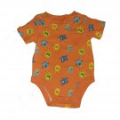 Garanimals Baby Orange w Cartoon Monsters One Piece Short Sleeve 100% Cotton NEW