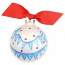 Coton Colors Baby's First Christmas Banner Boy Glass Ornament NEW in Gift Box