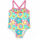 Infant Baby Girl Ruffle Trim One-Piece Swimsuit 24 mos NEW