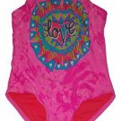 Girls Love Glam Pink One Piece Swimsuit - UPF 50+ sz Girls 4-5 NEW