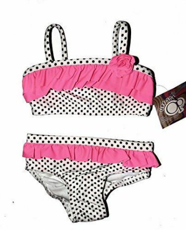 Polka Dot Pink Ruffle Baby Girls 2-Piece Bikini Swim Suit Swimsuit 24 Months NEW