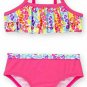 Baby Girls Ruffle 2 Piece Bikini Swimsuit 6-9 M Hot Pink Animal Print NEW