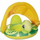 Turtle Baby Pool Float Tube with Canopy Inflatable Beach Lake ages 1-2 NEW
