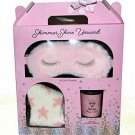 Shimmer Shine Relaxation Gift set w Pink Plush Eye Mask, Socks & Candle NEW