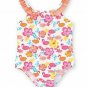 Baby Girl One Piece Flamingos & Flowers Swimsuit 12 mos NEW w Tags