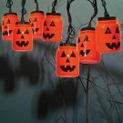 Halloween LED Light Set, Orange Jack O Lantern Pumpkin, 8 LED Lights Battery NEW Halloween LED Light Set, Orange Jack O Lantern Pumpkin, 8 LED Lights Battery NEW