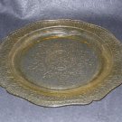 Patrician Pattern Vintage Amber Yellow Depression Glass Plate  11 in Diameter