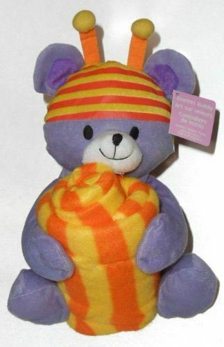 Plush Stuffed Bear in Bumble Bee Hat with a 40 X 50 In. Fleece Blanket NEW w Tag